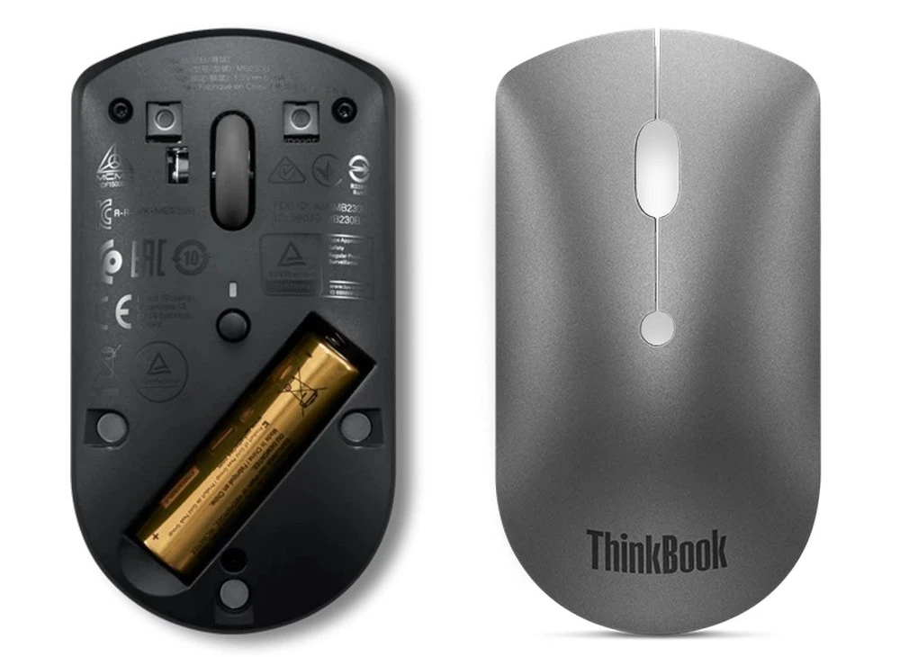 Mouse wireless lenovo thinkbook bluetooth silent mouse, gri 5