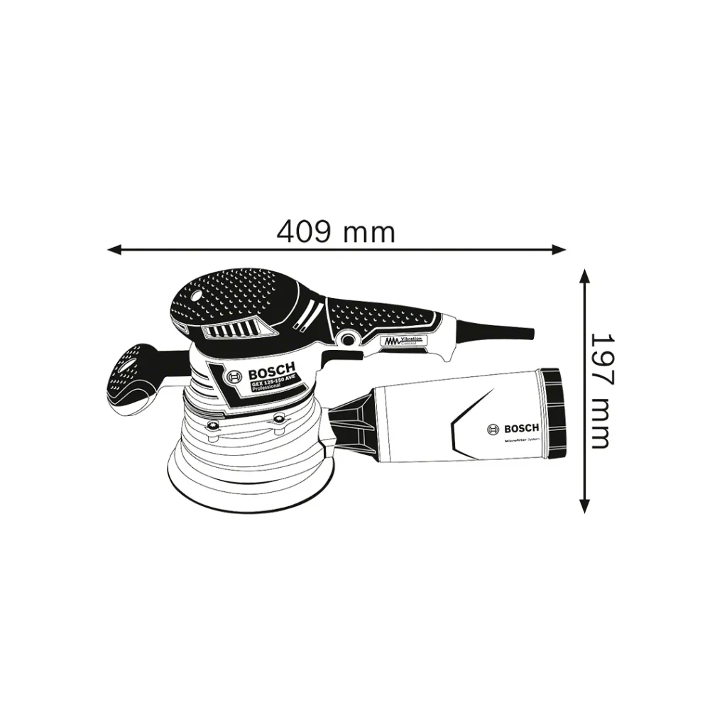 Șlefuitor cu excentric gex 40-150 150 mm 400 w 220 - 240 v 5500 - 12000 rot/min bosch 3