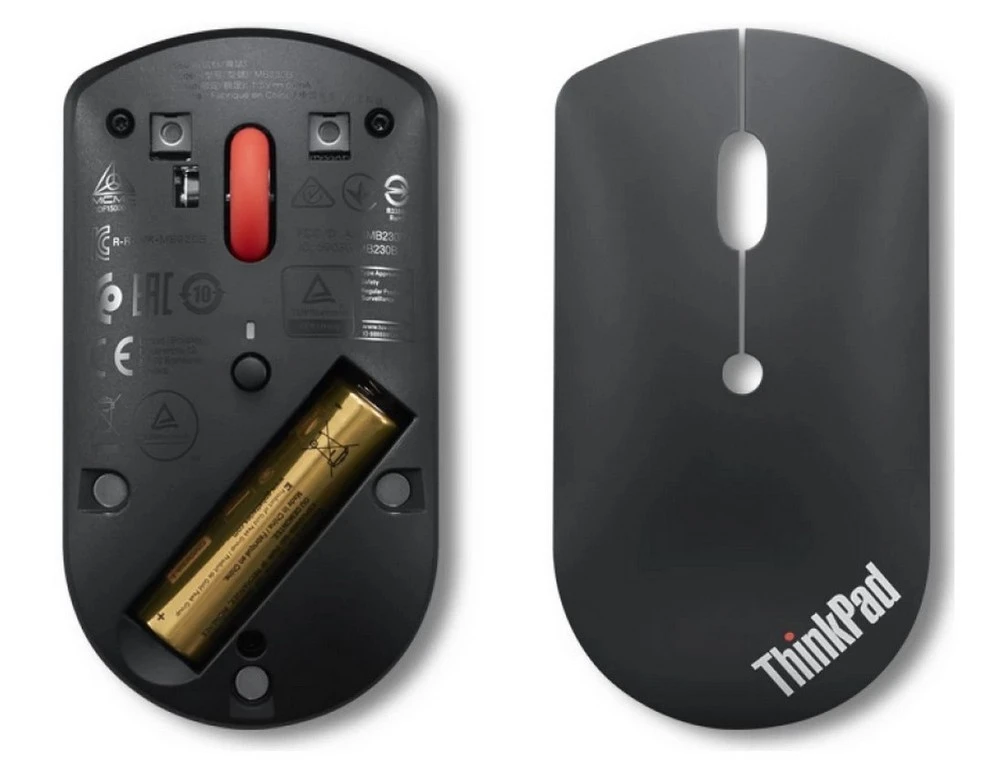 Беcпроводная мышь lenovo thinkpad bluetooth silent mouse, чёрный 2