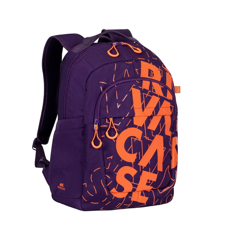 Повседневный рюкзак rivacase heide, 15.6", полиэстер, фиолетовый/оранжевый 18