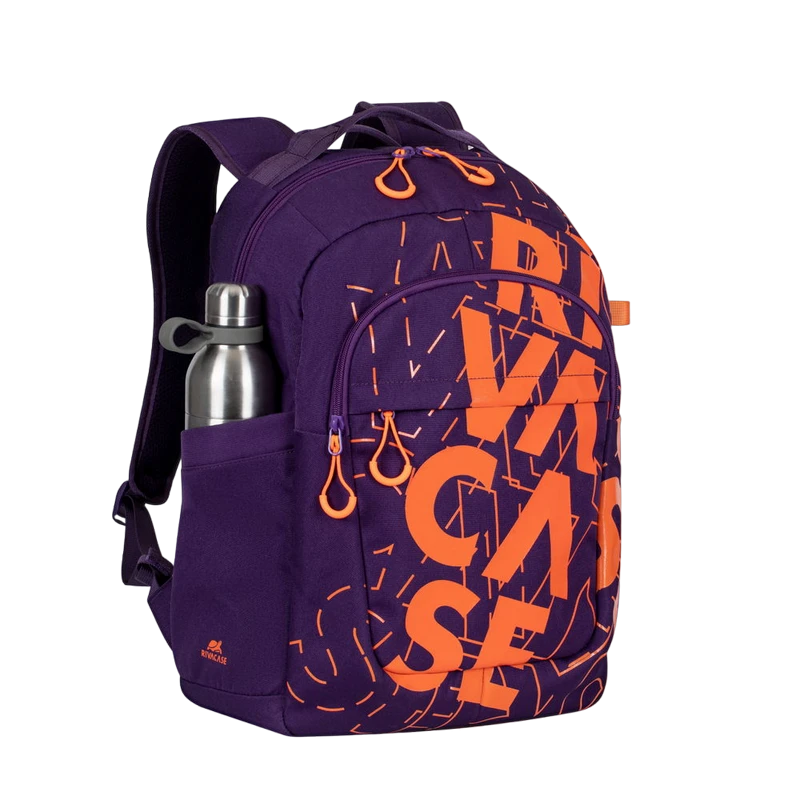Повседневный рюкзак rivacase heide, 15.6", полиэстер, фиолетовый/оранжевый 11
