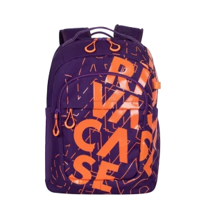 Повседневный рюкзак rivacase heide, 15.6", полиэстер, фиолетовый/оранжевый