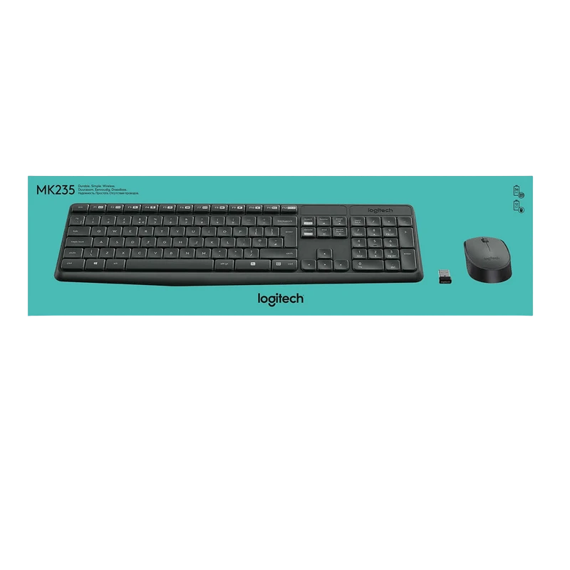 Set tastatură + mouse logitech mk235, fără fir, gri 4