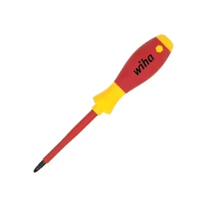 Диэлектрическая крестовая отвертка pz2 100 мм softfinish 1000 в wiha
