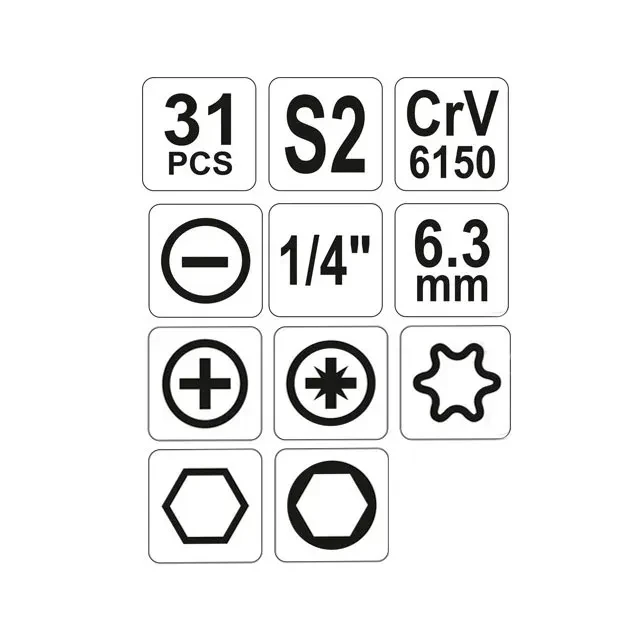 Şurubelniţă flexibilă+ biți yt-25972 31 5 - 13 mm yato 2