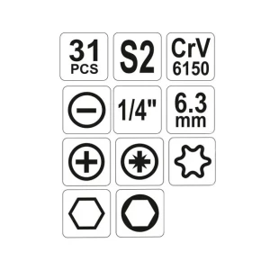Şurubelniţă flexibilă+ biți yt-25972 31 5 - 13 mm yato Thumbnail 2