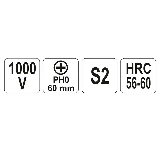Șurubelniță dielectrică cruciformă ph0 60 mm 1000 v yato 2