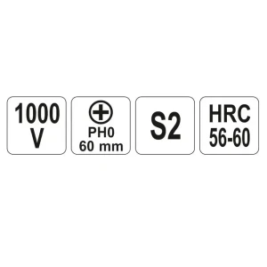 Șurubelniță dielectrică cruciformă ph0 60 mm 1000 v yato Thumbnail 2