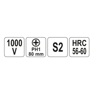 Диэлектрическая крестовая отвертка ph1 80 мм 1000 в yato Thumbnail 2