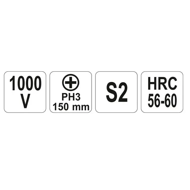 Șurubelniță dielectrică cruciformă ph3 150 mm 1000 v yato 2