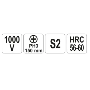 Șurubelniță dielectrică cruciformă ph3 150 mm 1000 v yato Thumbnail 2