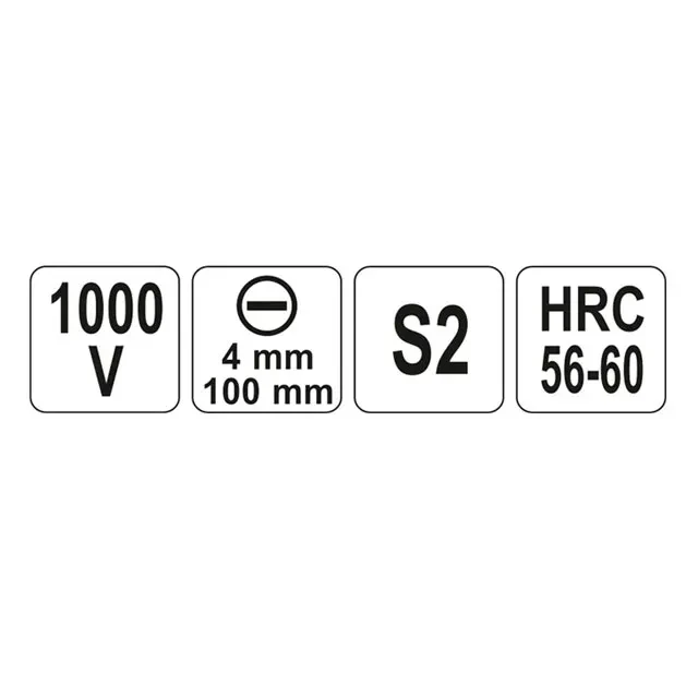 Диэлектрическая отвертка шлицевая sl4 100 мм 1000 в yato 2