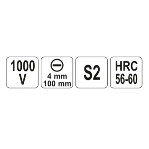 Диэлектрическая отвертка шлицевая sl4 100 мм 1000 в yato Thumbnail 2
