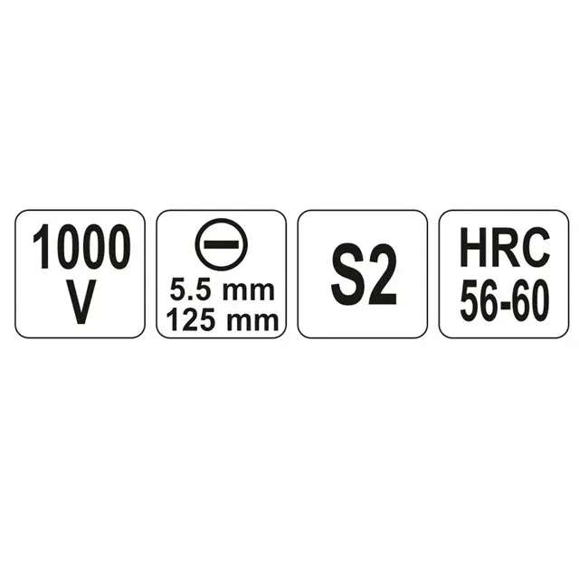 Диэлектрическая отвертка шлицевая sl5.5 125 мм 1000 в yato 2