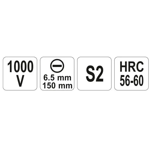 Диэлектрическая отвертка шлицевая sl6.5 150 мм 1000 в yato 2