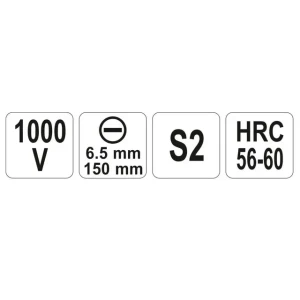 Диэлектрическая отвертка шлицевая sl6.5 150 мм 1000 в yato Thumbnail 2