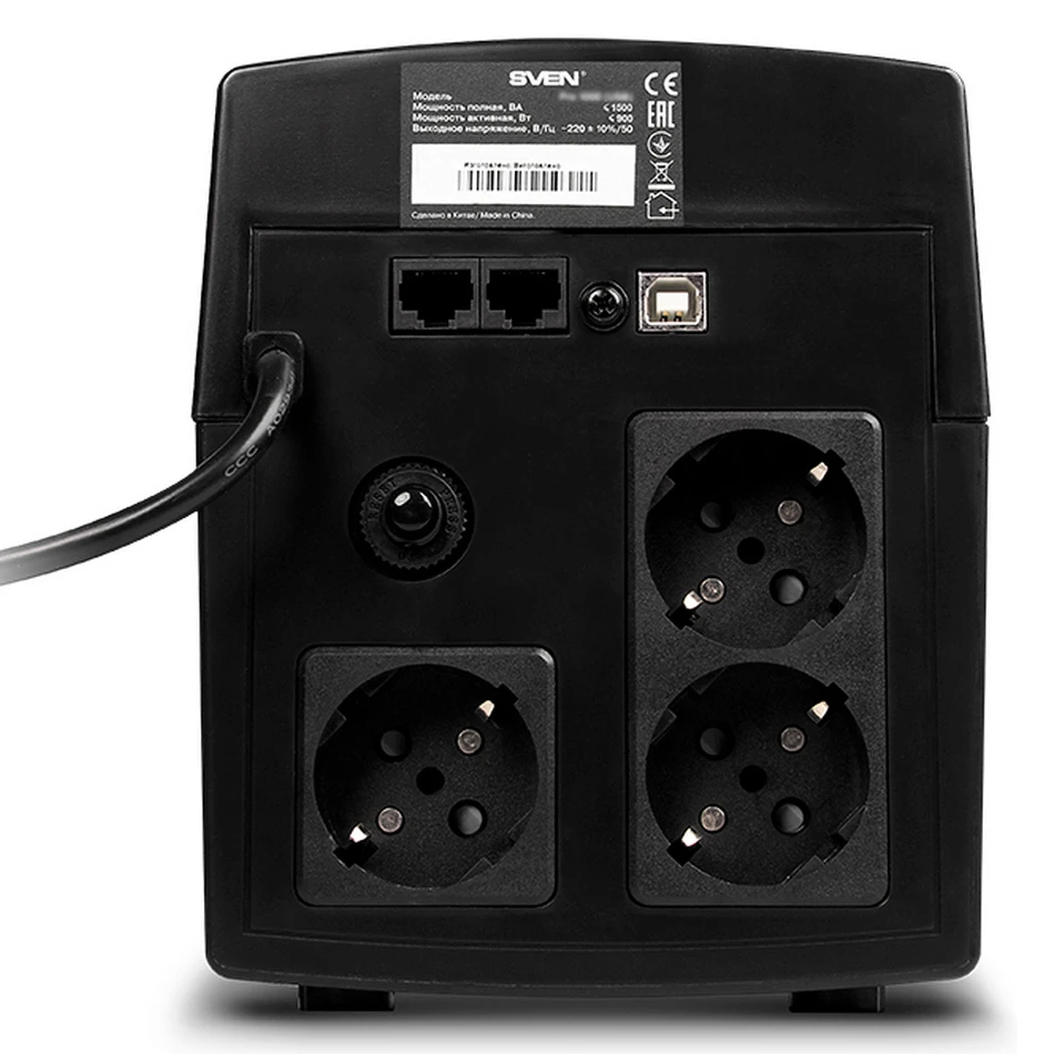 Источник бесперебойного питания sven pro 1500 lcd, линейно-интерактивный, 1500va, башня 11