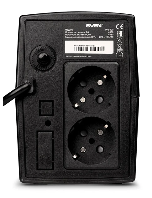 Источник бесперебойного питания sven pro  800, линейно-интерактивный, 800va 8