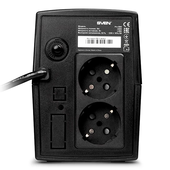 Источник бесперебойного питания sven pro  600, линейно-интерактивный, 600va, башня 7