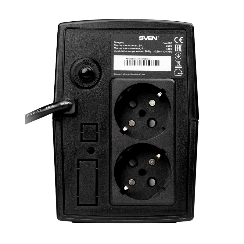 Источник бесперебойного питания sven pro  600, линейно-интерактивный, 600va, башня 8