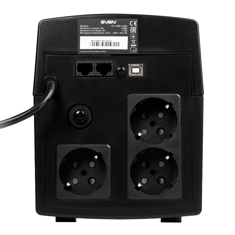 Источник бесперебойного питания sven pro 1000 lcd, линейно-интерактивный, 1000va, башня 3