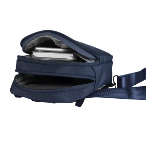 Geantă pe umăr bobby boxy sling, polietilen tereftalat reciclat, bleumarin Thumbnail 6