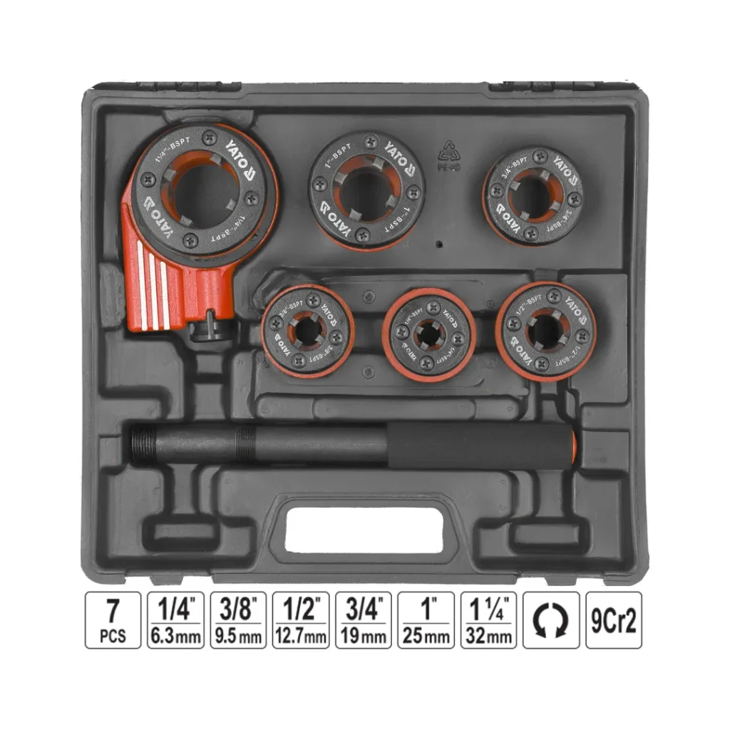 Набор плашек с трещоткой yato 1/4'' - 5/4" 2