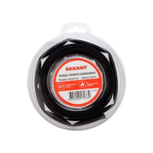 Термоусадочная трубка 29-0036 2.44 м чёрный rexant