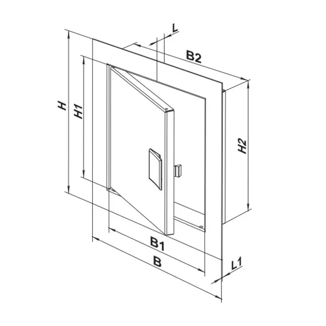Ușiță revizie dm 60x60 636,5 x 636,5 mm oțel alb ventika 2