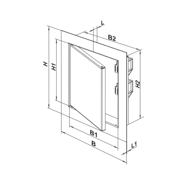 Ușiță de vizitare metalică cu lăcat dmz 30x40 300 x 400 mm oțel alb ventika 2
