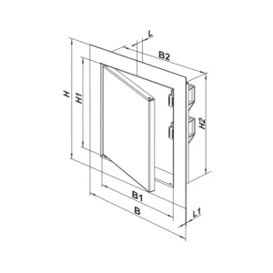 Ușiță de vizitare metalică cu lăcat dmz 60x60 600 x 600 mm oțel alb ventika Thumbnail 2