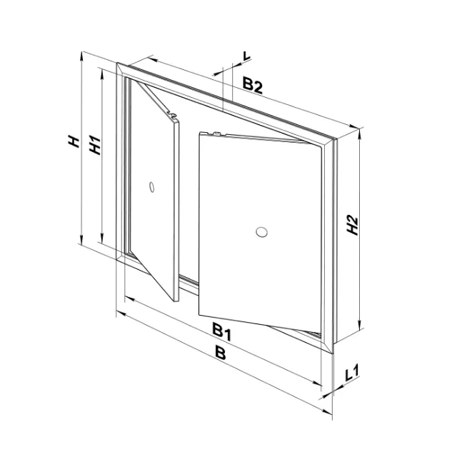 Ușiță de revizie dr2 40x40 416 x 388 mm plastic alb ventika 2