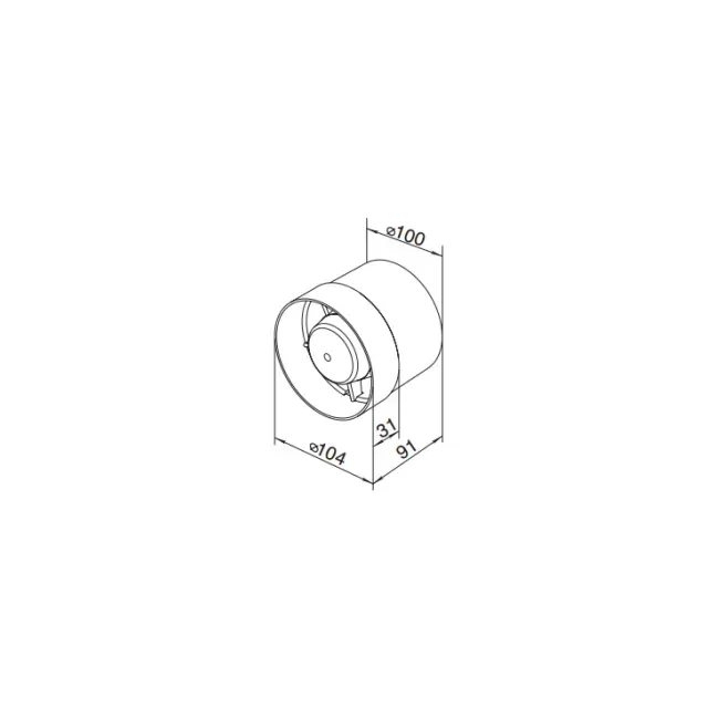 Ventilator intro bis 100k l 14 w 220 - 240 v 105 m³/h 2300 rot/min ventika 2