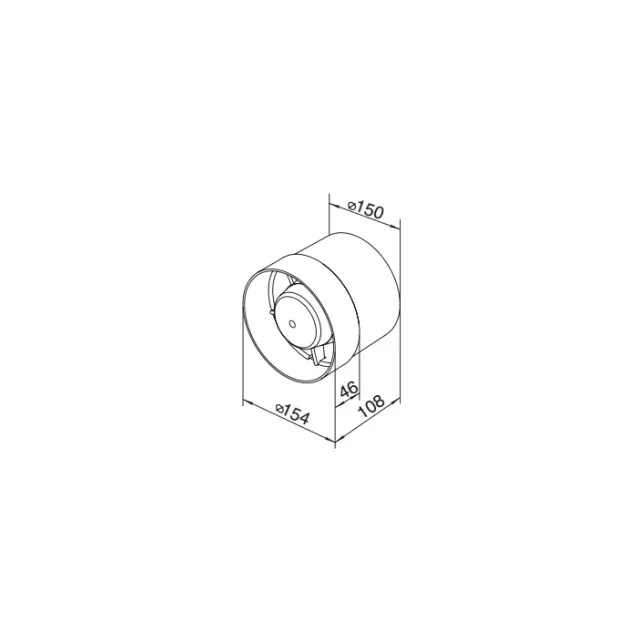 Ventilator intro bis 150k l 24 w 220 - 240 v 298 m3/h 2400 rot/min ventika 2