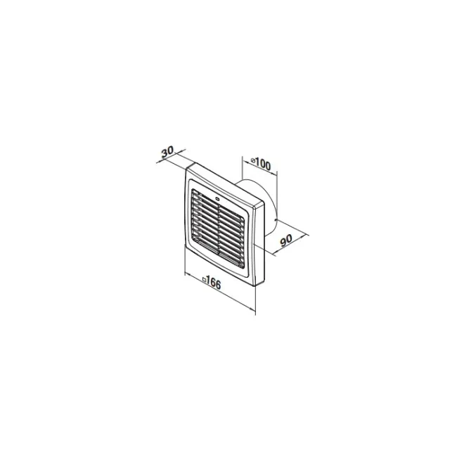 Ventilator ventika matic d 100 aa 18 w 220 - 240 v 98 m3/h 2300 rot/min 2