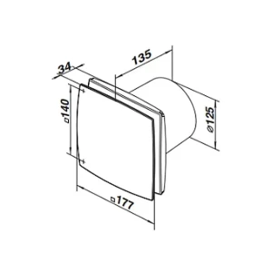 Ventilator ventika modern ldo 16 w 220 - 240 v 167 m3/h 2400 rot/min Thumbnail 3