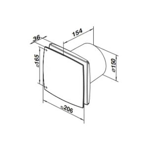 Ventilator ventika modern ldo 24 w 220 - 240 v 265 m3/h 2400 rot/min Thumbnail 3