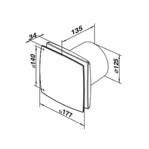 Ventilator ventika modern tekno ldao 16 w 220 - 240 v 167 m3/h 2400 rot/min Thumbnail 3