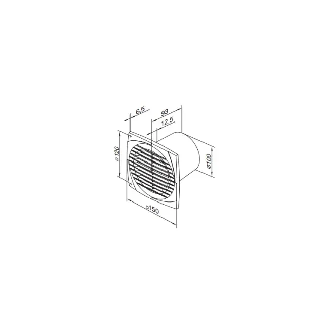 Ventilator ventika simple d 100 d 14 w 220 - 240 v 95 m3/h 2300 rot/min 2