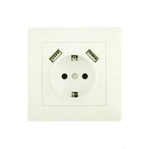 Унитарная розетка с заземлением + 2 usb rosa 16 a 220 - 240 в белый elmos