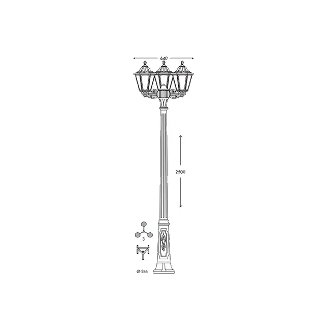 Уличный светильник ricu bisso/rut 3l 8.5 вт e27 ip55 2700 - 4000 - 6500k 220 - 240 в fumagalli 2