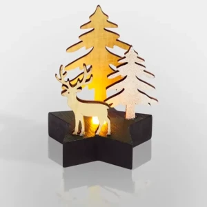 Фигура светодиодная олень 9 x 8 x 10 см дерево/стекло rexant