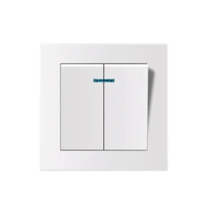 Întrerupător dublu cu indicator rosa 10 a 220 - 240 v alb elmos