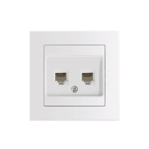 Розетка компьютерная двойная rosa 10 a белый elmos