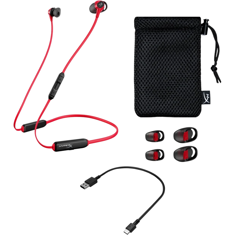 Игровая гарнитура hyperx cloud buds, беспроводной, черный/красный 9