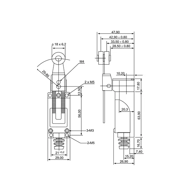 Limitator de cursă himel km-8108e 12 a 250 v 2