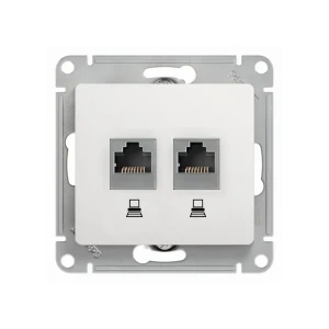 Priză dublă rj45 glossa alb schneider-electric