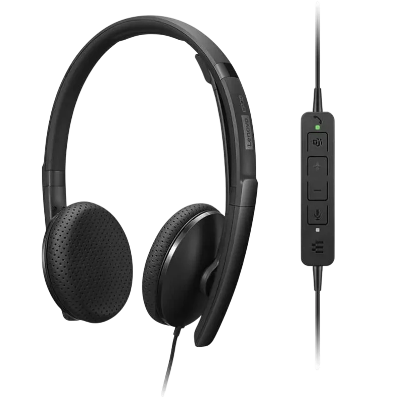 Căști lenovo voip teams wired, negru 3