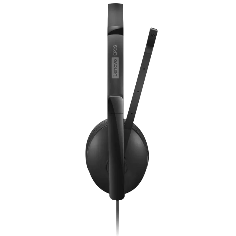 Căști lenovo voip teams wired, negru 2