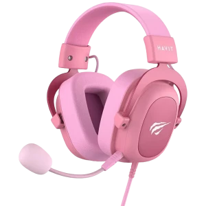 Căști gaming havit h2002d, cu fir, roz